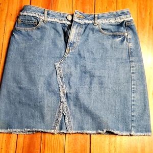 LOFT 5 pocket blue jeans skirt